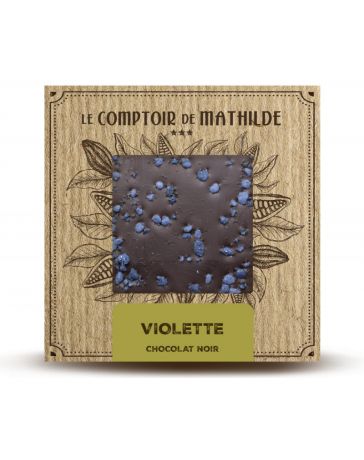 TABLETTE DE CHOCOLAT NOIR - VIOLETTE - 80G - LE COMPTOIR DE MATHILDE