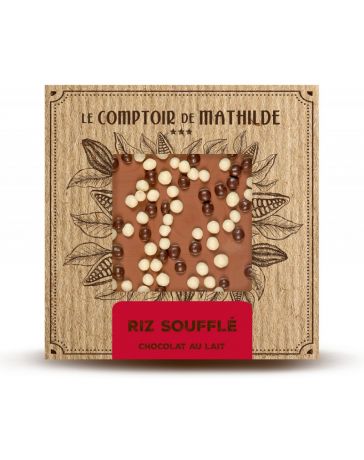 TABLETTE DE CHOCOLAT AU LAIT - RIZ SOUFFLE - 80G - LE COMPTOIR DE MATHILDE