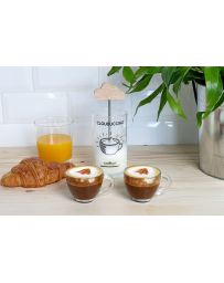 Kit Barista - MOUSSEUR + 2 TASSES + 1 LIVRE RECETTES + 5 POCHOIRS - COOKUT
