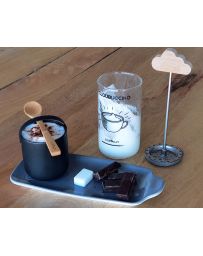 Kit Barista - MOUSSEUR + 2 TASSES + 1 LIVRE RECETTES + 5 POCHOIRS - COOKUT