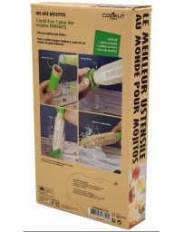 Kit WE ARE MOJITO - 1 Pillon 4en1 + 2 pailles en verre + 1 livre de recette - COOKUT