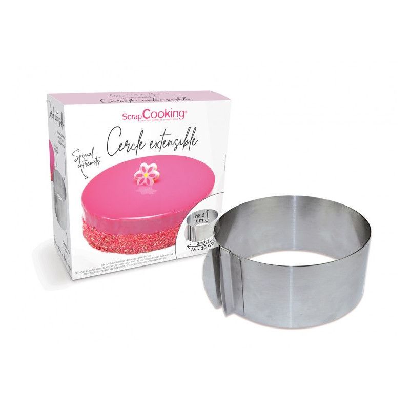 Cercle à pâtisserie extensible en INOX - SCRAPCOOKING