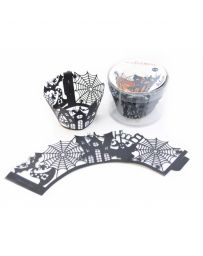 Contours dentelle pour cupcakes Halloween x 12