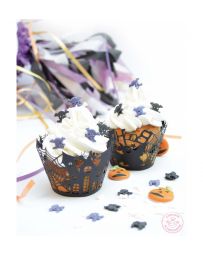 Contours dentelle pour cupcakes Halloween x 12