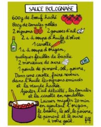 MAGNET ISA - RECETTE DE CUISINE - SAUCE BOLOGNAISE - DERRIERE LA PORTE