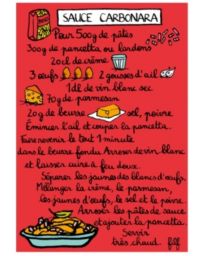MAGNET ISA - RECETTE DE CUISINE - SAUCE CARBONARA - DERRIERE LA PORTE