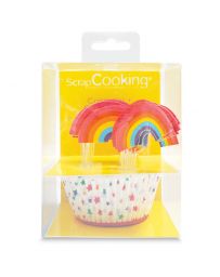 24 caissettes + 24 toppers "Rainbow" - SCRAPCOOKING