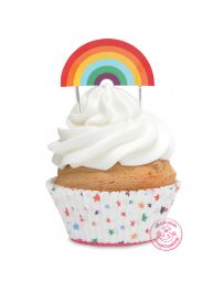 24 caissettes + 24 toppers "Rainbow" - SCRAPCOOKING