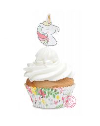 24 Caissettes + 24 cake toppers licorne - SCRAPCOOKING