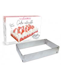 Cadre à pâtisserie extensible carré/rectangle inox - SCRAPCOOKING