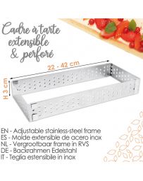 Cadre à tarte perforé extensible INOX - SCRAPCOOKING
