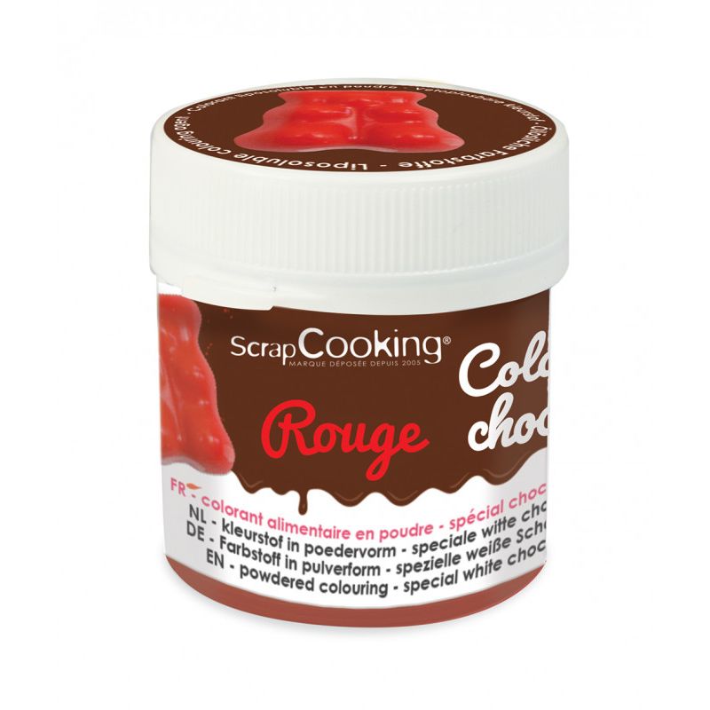Colorant pour chocolat liposoluble en poudre - ROUGE - 5g - SCRAPCOOKING