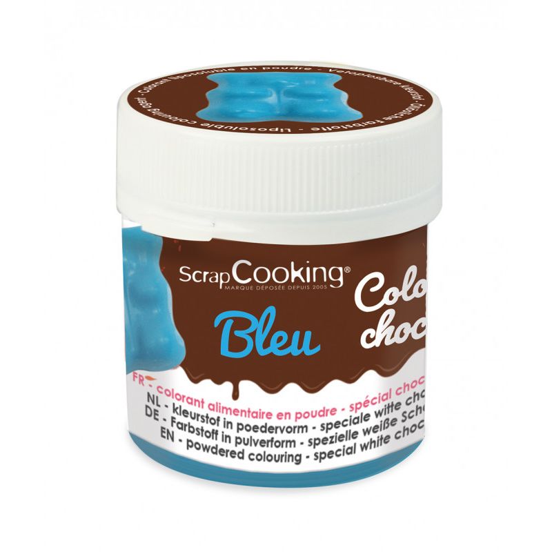 Colorant pour chocolat liposoluble en poudre - BLEU - 5g - SCRAPCOOKING
