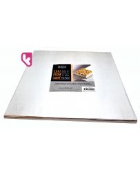 CAKE DRUM CARRE - Support carton carré argent - 35x35cm - PATISDECOR
