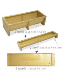 Coffret 3 Moules en silicone pour Bûche (Moule, Insert et Semelle) - SCRAPCOOKING