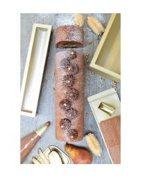Coffret 3 Moules en silicone pour Bûche (Moule, Insert et Semelle) - SCRAPCOOKING