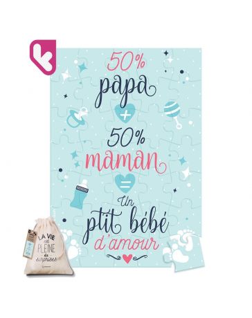 Puzzle Surprise - 50% Papa + 50% Maman - BUBBLEGUM