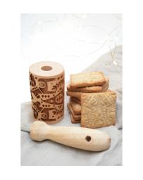 Mini Rouleau Bois Empreinte - Noël Déco - SCRAPCOOKING