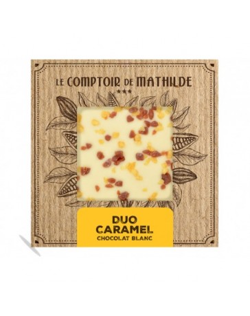 TABLETTE CHOCOLAT BLANC - DUO DE CARAMEL - LE COMPTOIR DE MATHILDE
