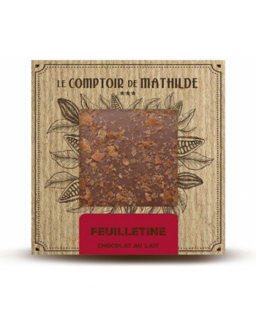 TABLETTE CHOCOLAT AU LAIT - FEUILLETINE - LE COMPTOIR DE MATHILDE