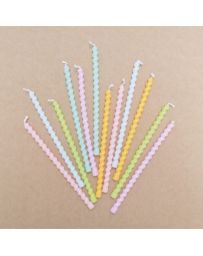 12 Bougies longues torsadées pastel - SCRAPCOOKING