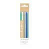 12 Bougies longues bleu et argent - SCRAPCOOKING