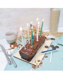 12 Bougies longues bleu et argent - SCRAPCOOKING
