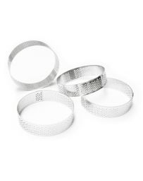 4 Cercles à tarte individuels perforés ronds 8cm - SCRAPCOOKING