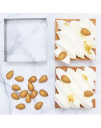 4 Cercles à tarte individuels perforés carrés 8 x 8 cm - SCRAPCOOKING