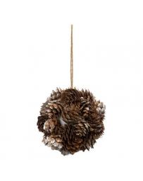 Suspension de Noël - Boule de Pomme de Pin Or - D10cm