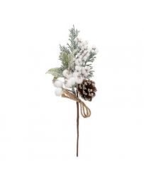 Suspension de Noël - Branche Baie blanche 24cm