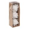Suspension de Noël en plastique - Fleurs blanches x3 6cm
