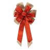 Décoration de Noël à suspendre - Noeud rouge jute 40x60cm