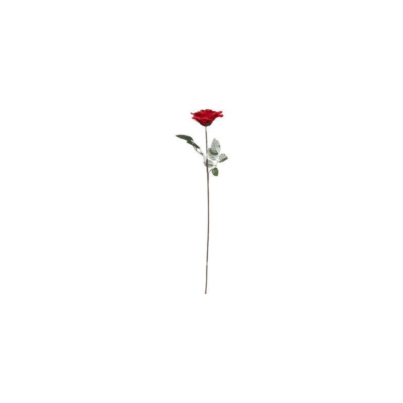 Branche Rose rouge pailletée 75cm Branche Rose rouge pailletée 75cm