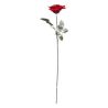 Branche Rose rouge pailletée 75cm