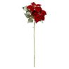 Branche Poinsettia 2 Têtes rouges 75cm
