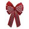 Grand Noeud rayé rouge et blanc 40x60cm