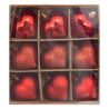 Suspension de Noël - 9 Cœurs rouges 4cm