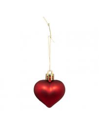 Suspension de Noël - 9 Cœurs rouges 4cm