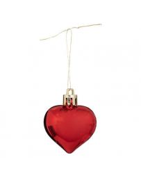 Suspension de Noël - 9 Cœurs rouges 4cm