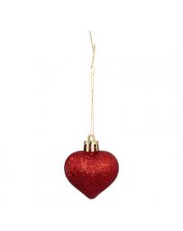 Suspension de Noël - 9 Cœurs rouges 4cm