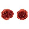 Suspension de Noël - 2 roses rouges à pincer 4cm