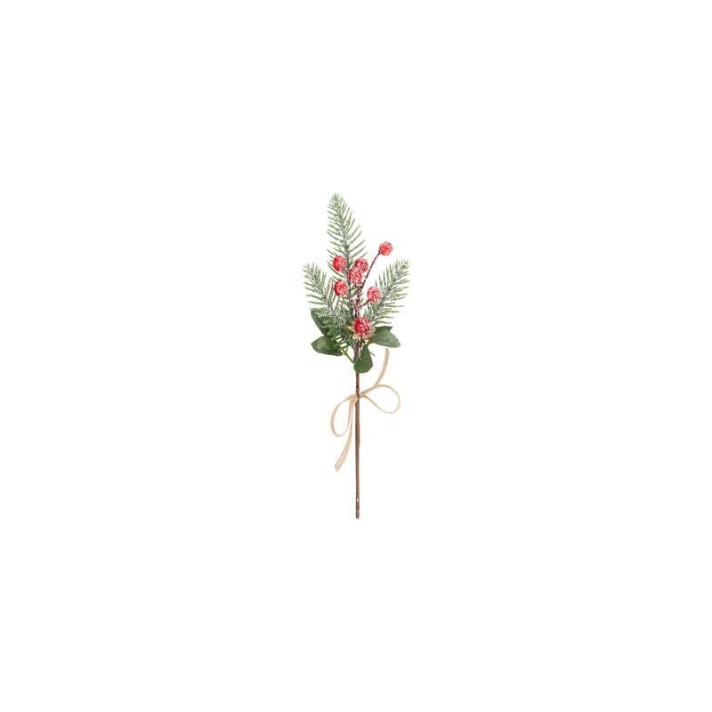 Suspension de Noël - Branche baie rouge 20cm Suspension de Noël - Branche baie rouge 20cm
