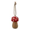 Suspension de Noël en bois - Champignon rouge