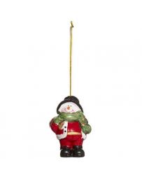 Suspension de Noël en céramique - Bonhomme de neige