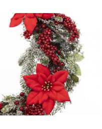 Couronne Poinsettia rouge D50cm