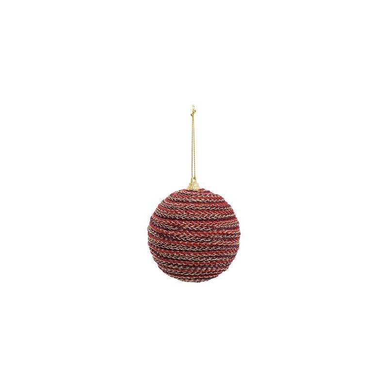 Boule de Noël en PLF - Tissée rouge 80mm Boule de Noël en PLF - Tissée rouge 80mm