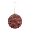 Boule de Noël en PLF - Tissée rouge 80mm