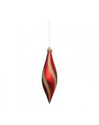 Suspension de Noël - 4 Gouttes Or et Rouge 14cm