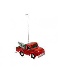 Suspension de Noël en métal - Pick-Up Sapin 11 cm